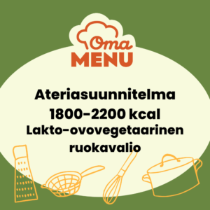Kasvisruokavalio ateriasuunnitelma 1800 kcal
