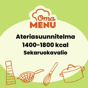 Ateriasuunnitelma 1400-1800 kcal sekaruokavalio