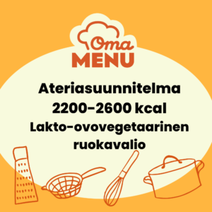 Ateriasuunnitelma kasvisruokavalioon 2200 kcal