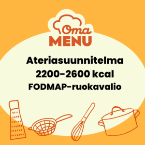 Ateriasuunnitelma FODMAP-ruokavalio 2200 kcal