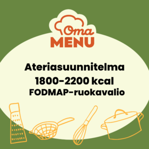 Ateriasuunnitelma FODMAP-ruokavalio 1800 kcal