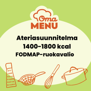 Ateriasuunnitelma 1400-1800 kcal FODMAP-ruokavalio
